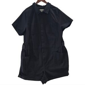 NWT Torrid Shorts Jumper Womens Size 18 Lightweight Twill Black Stretch Coverall